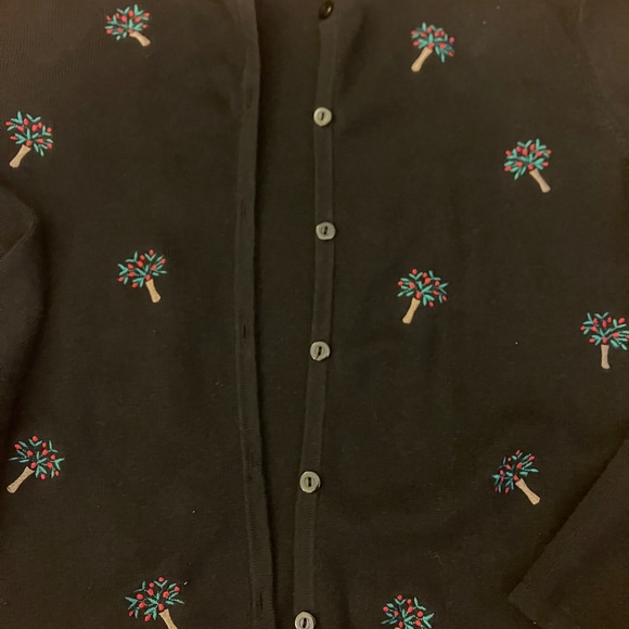 Vintage Black Sweater Set with Holiday Palm Trees - Picture 9 of 10